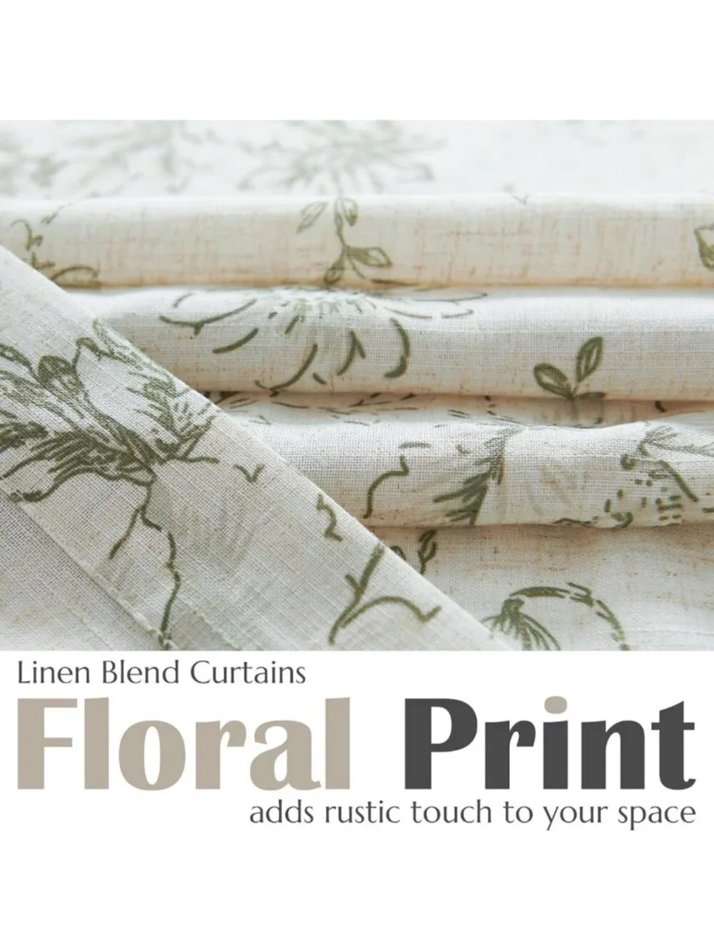 Floral Linen Tie-Up Valance Curtain - 45